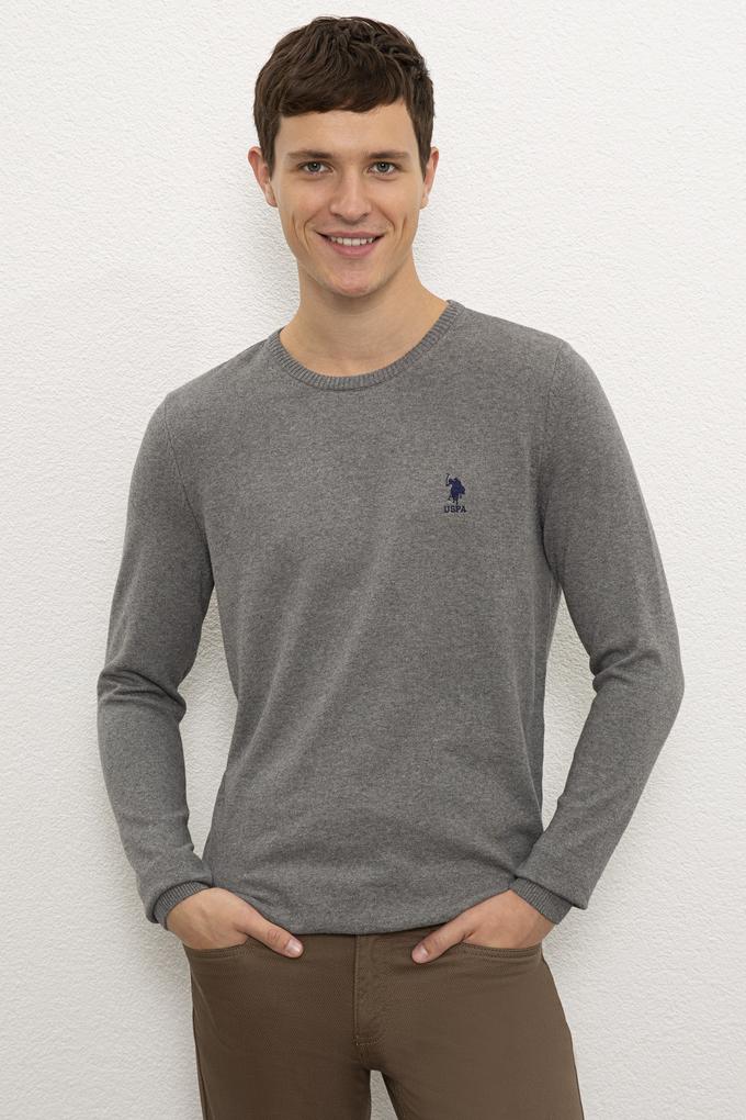 Erkek Gri Melanj Basic Kazak