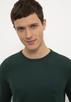 Erkek Yeşil Basic Kazak - 50224739033