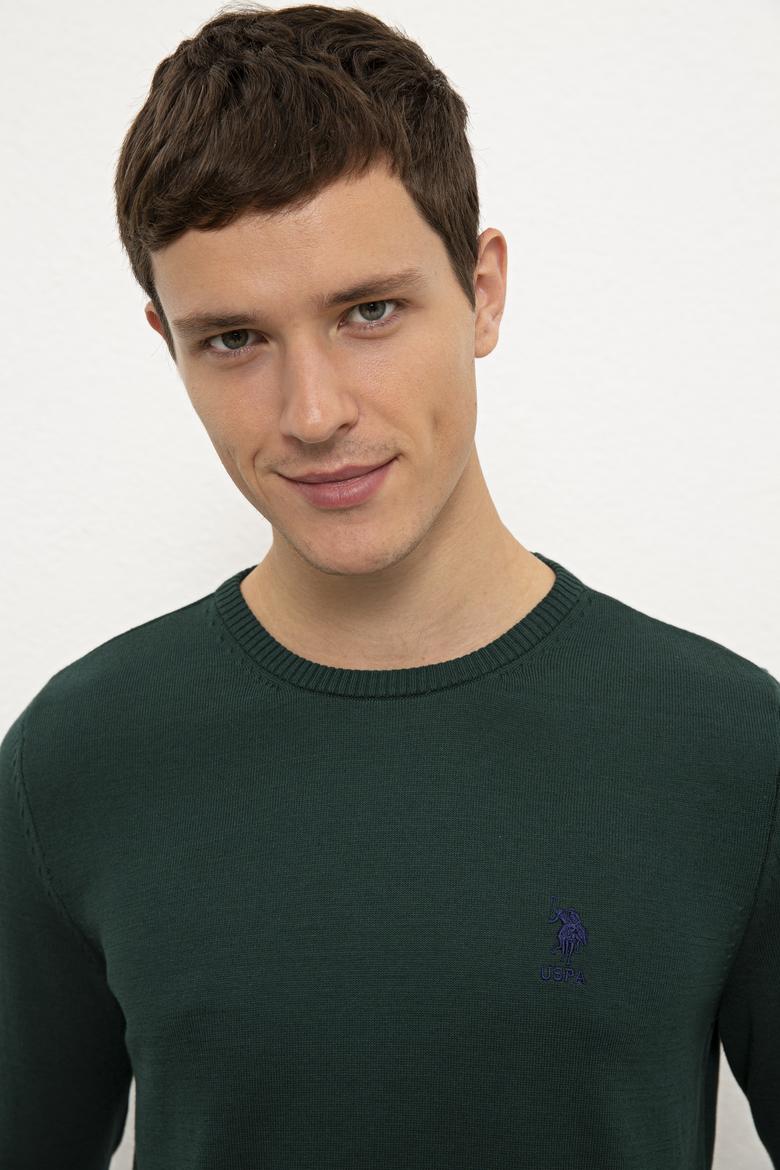 Erkek Yeşil Basic Kazak - 50224739033