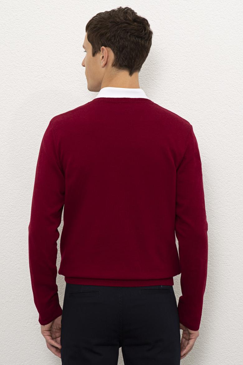 Erkek Bordo Basic Kazak - 50224740046