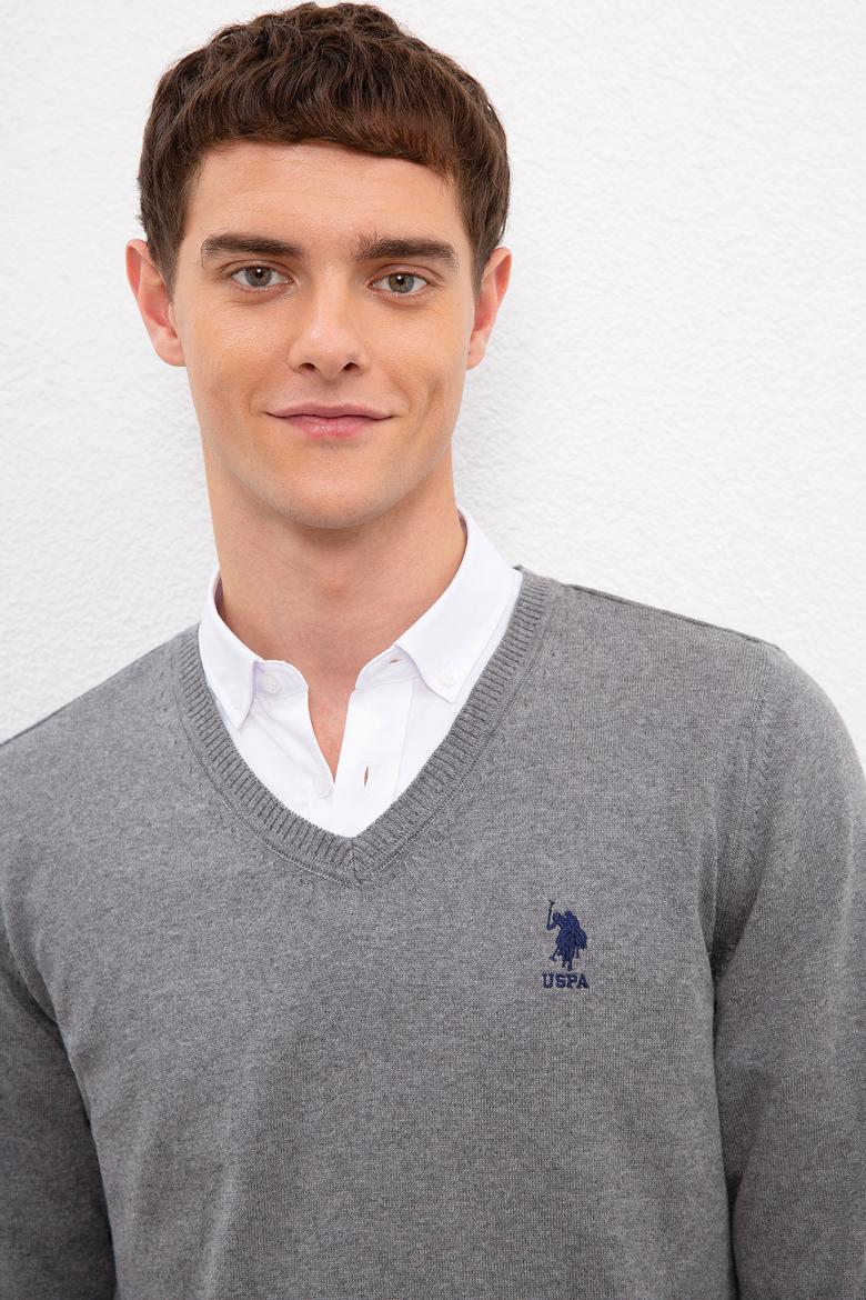 Erkek Gri Melanj Basic Kazak - 50224740026