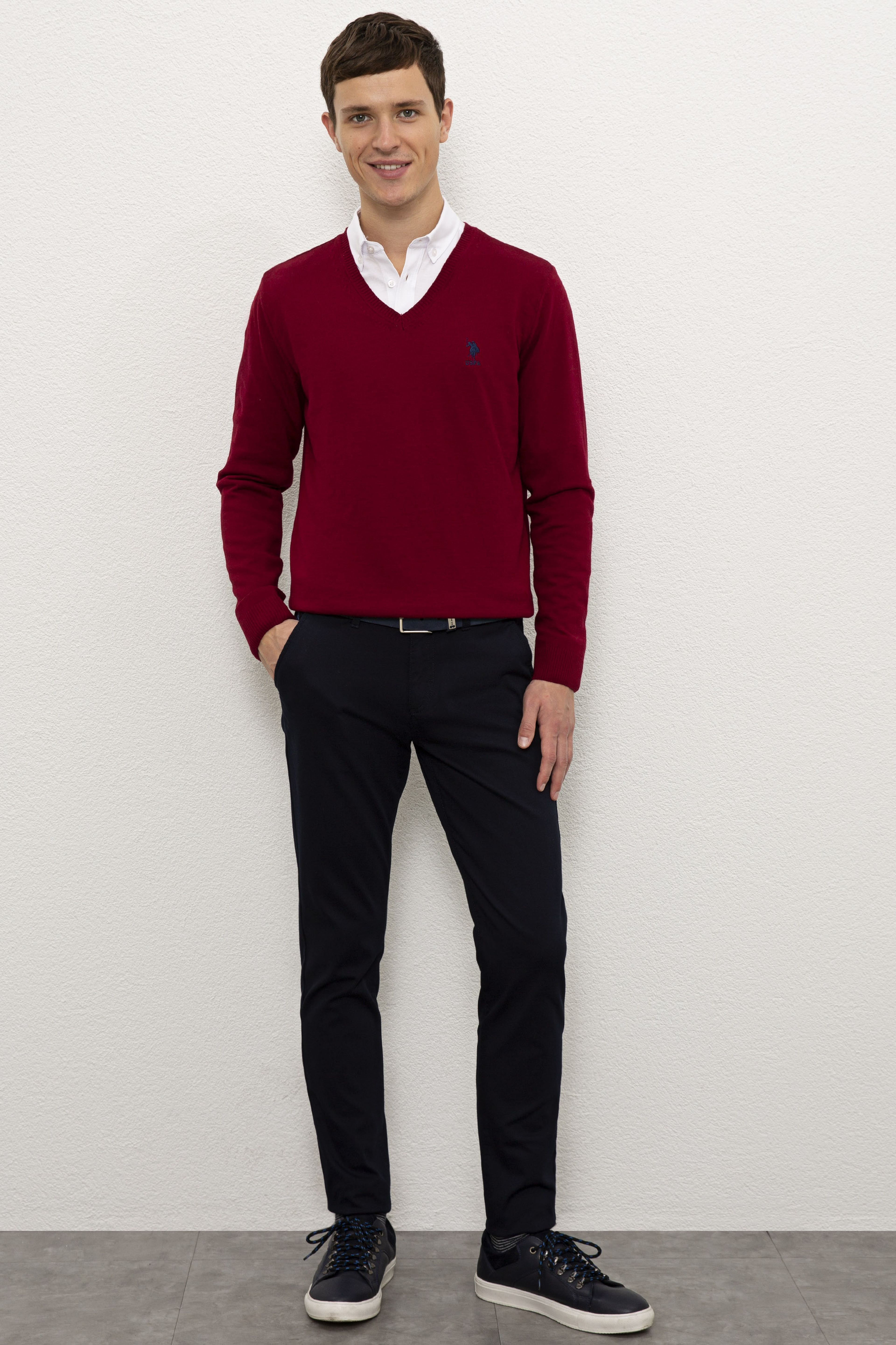 Erkek Bordo Basic Kazak - Image 4