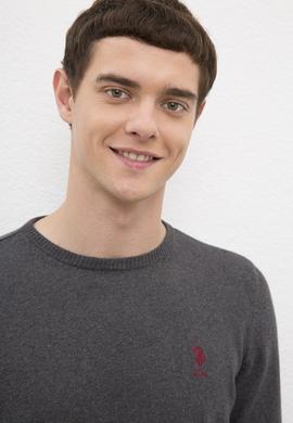 Erkek Antrasit Melanj Basic Kazak - 50224739069