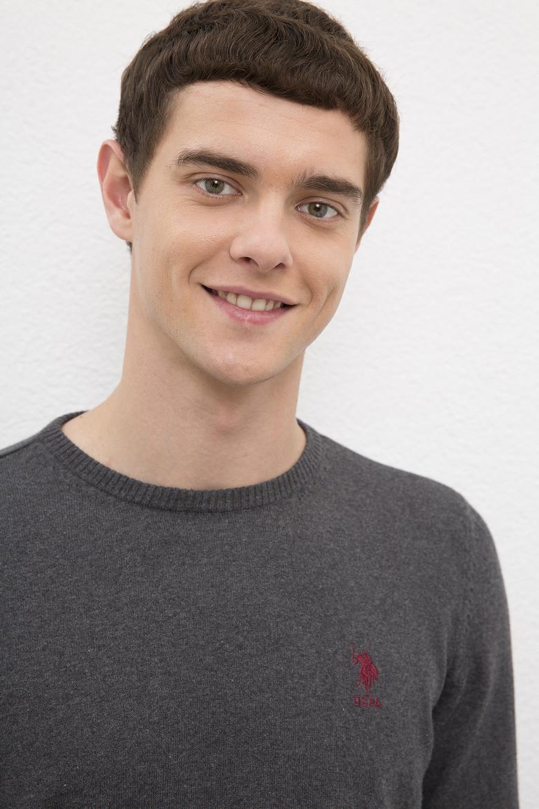 Erkek Antrasit Melanj Basic Kazak - 50224739069