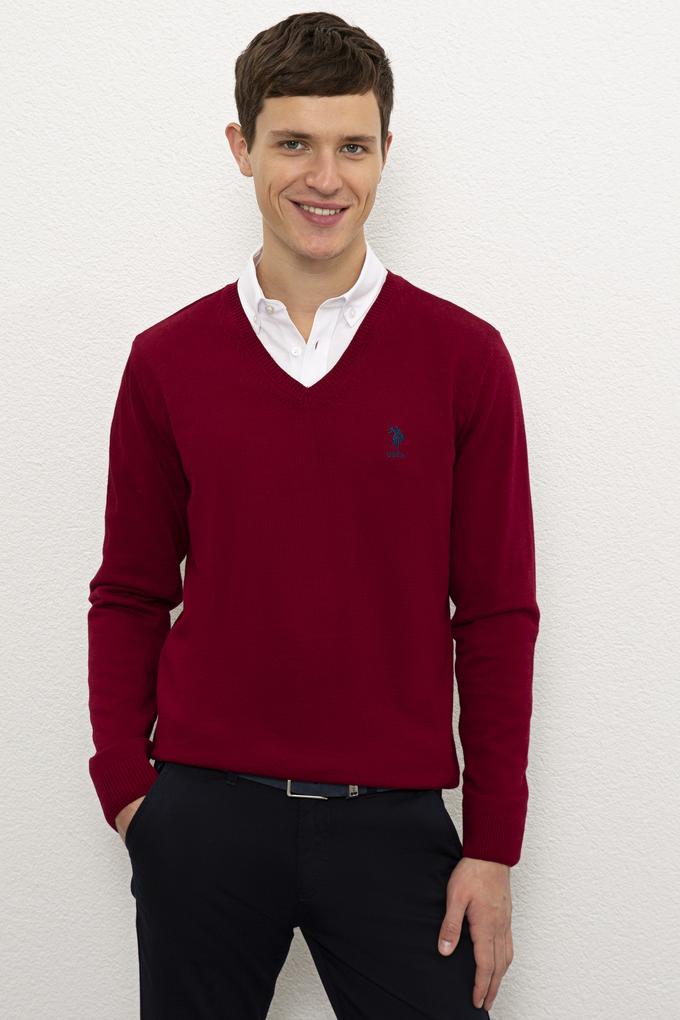 Erkek Bordo Basic Kazak