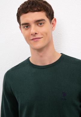 Erkek Yeşil Basic Kazak - 50224779056