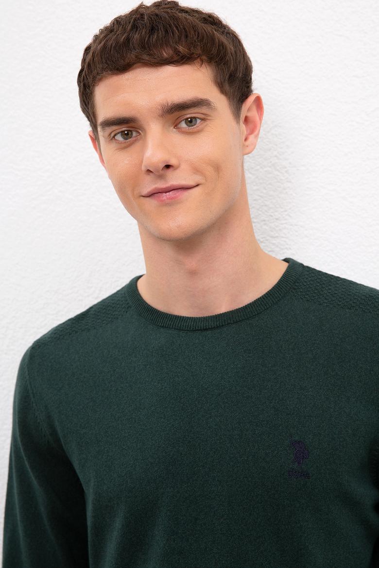 Erkek Yeşil Basic Kazak - 50224779056