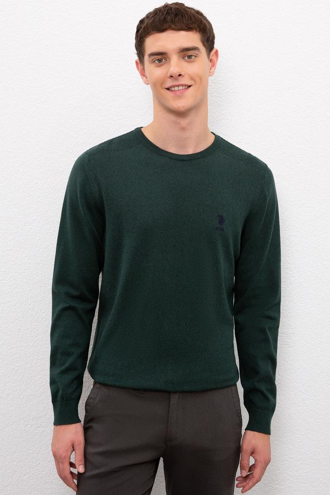 Erkek Yeşil Basic Kazak