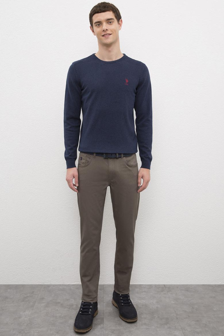 Erkek Lacivert Bisiklet Yaka Basic Triko Kazak - 50224779026