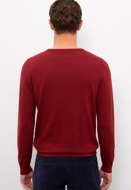 Erkek Bordo Basic Kazak - 50224779034