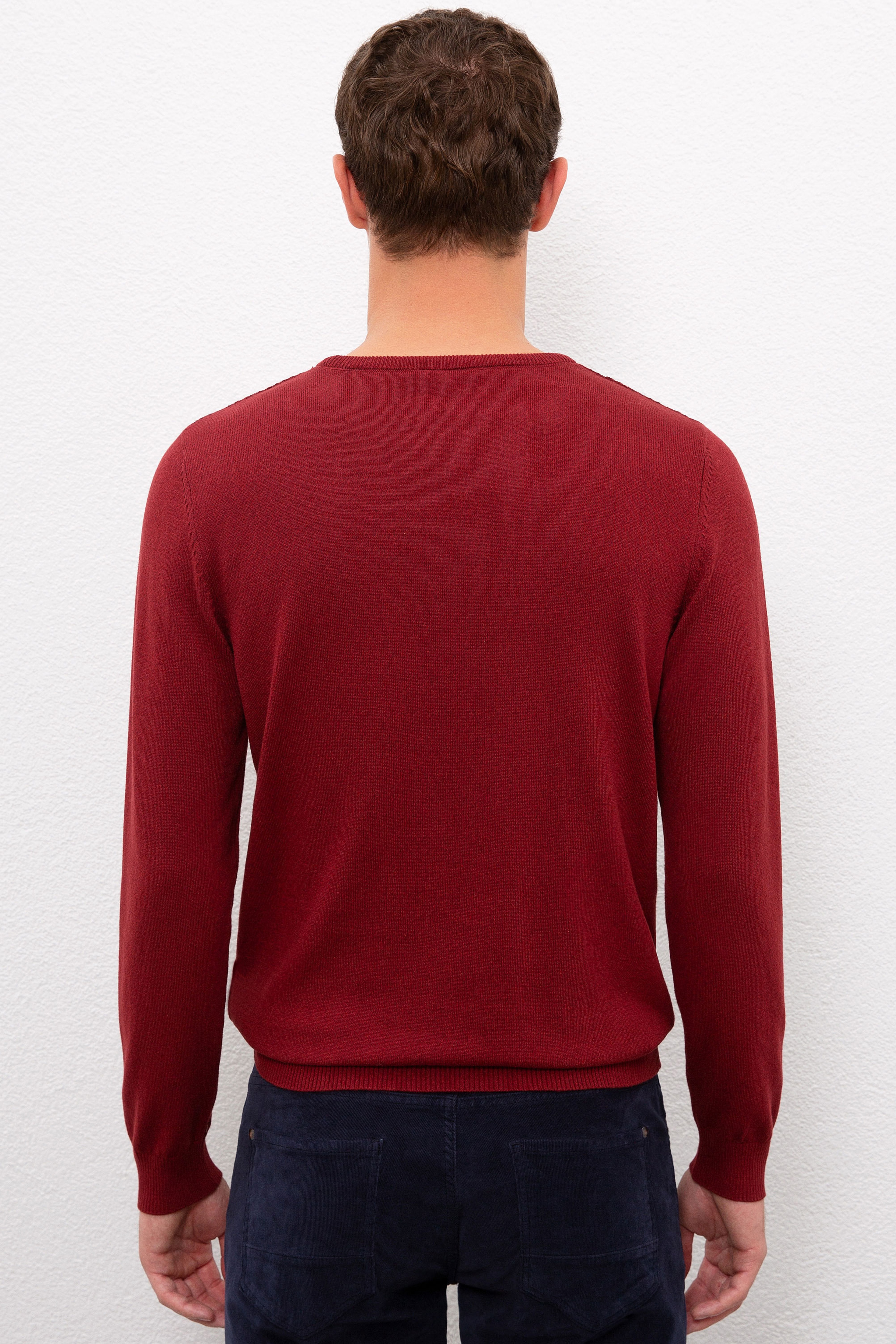 Erkek Bordo Basic Kazak - Image 3