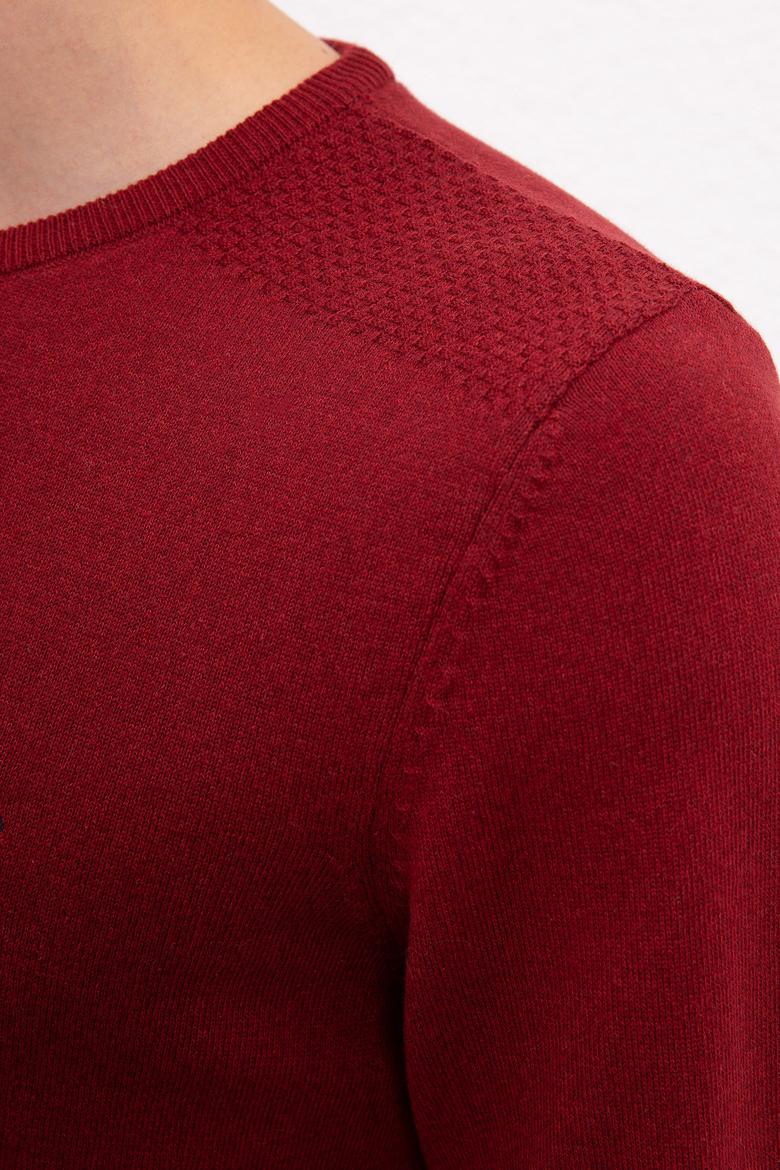 Erkek Bordo Basic Kazak - 50224779034