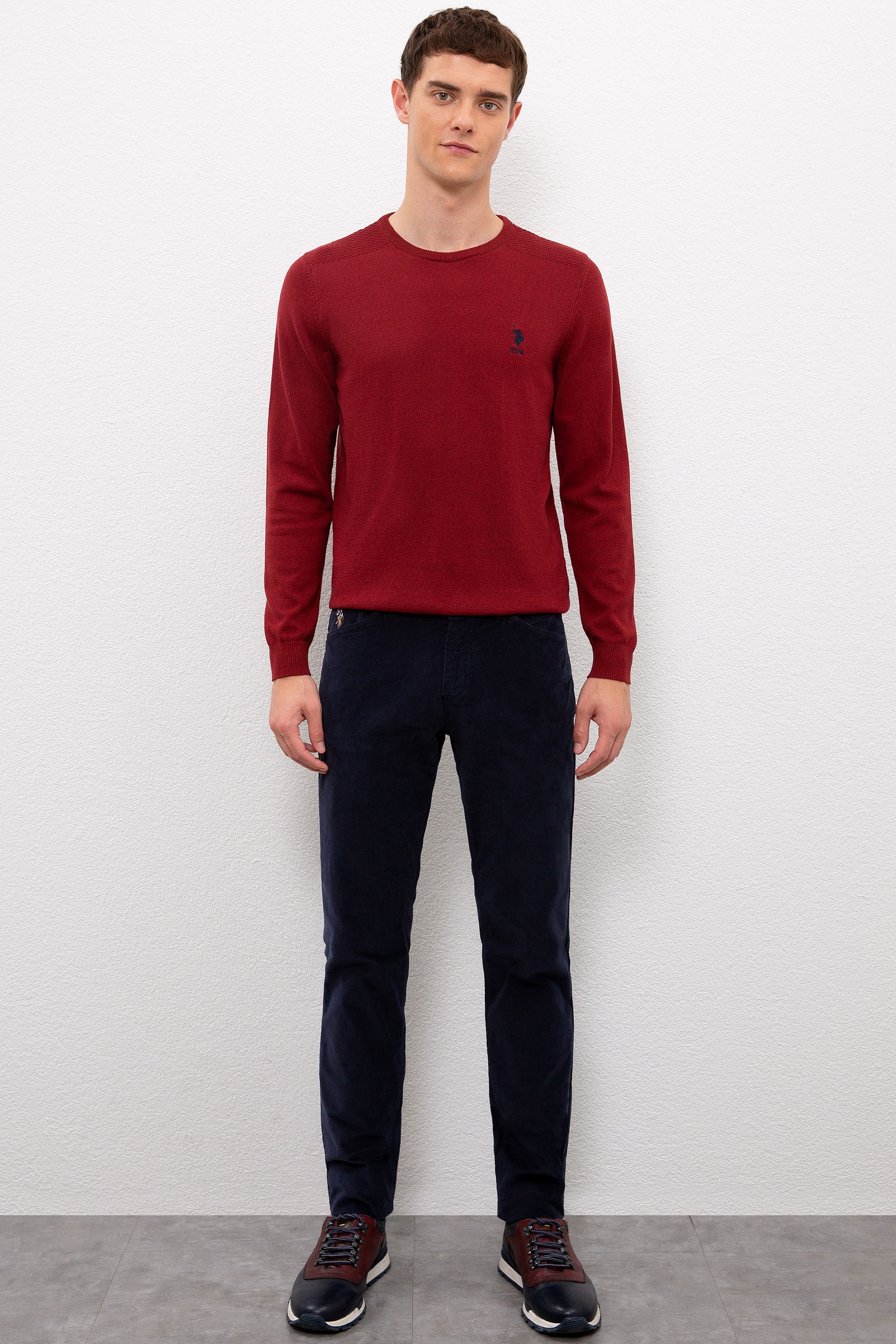 Erkek Bordo Basic Kazak - Image 4