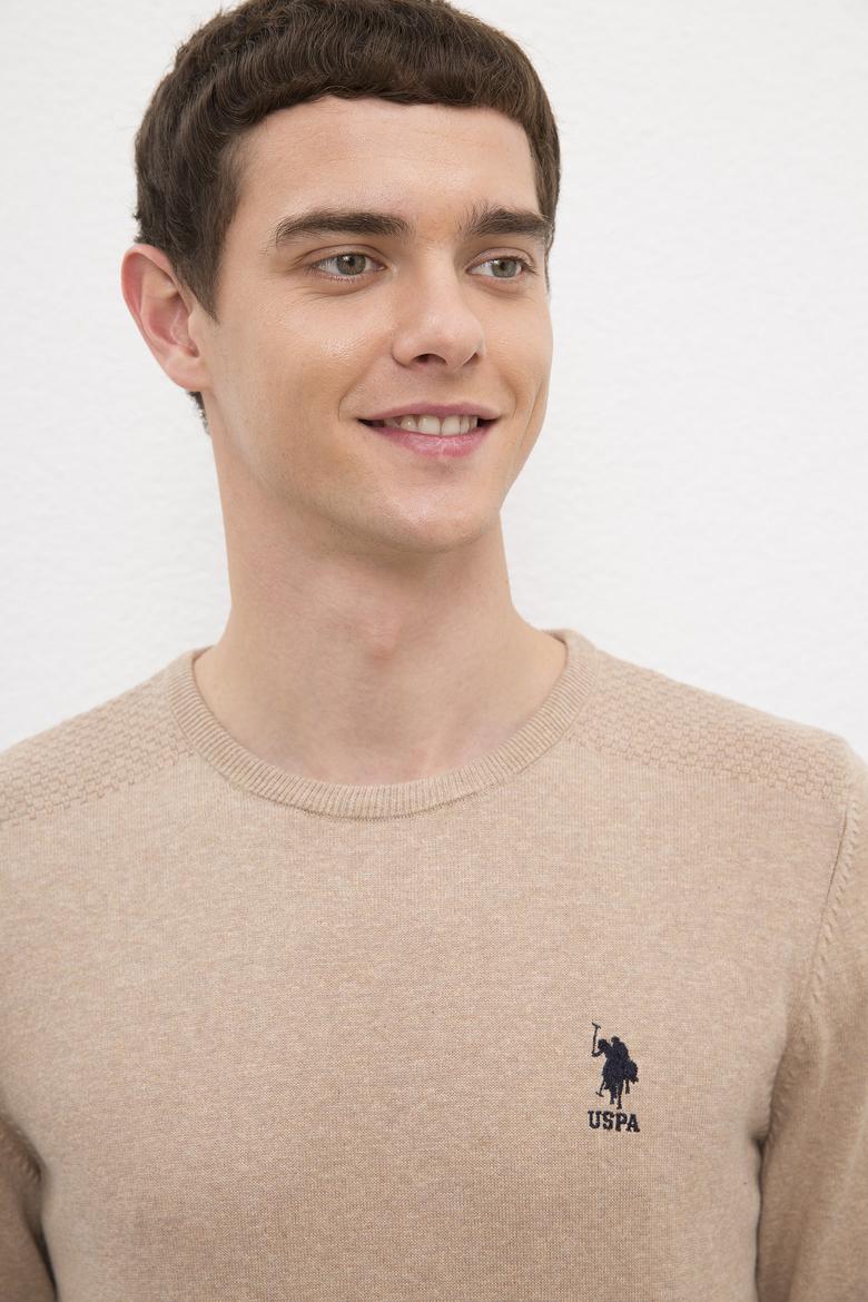 Erkek Camel Bisiklet Yaka Basic Triko Kazak - 50224779046