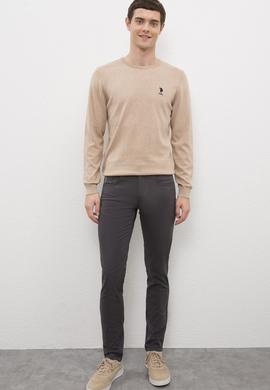 Erkek Camel Bisiklet Yaka Basic Triko Kazak - 50224779046