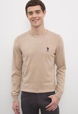 Erkek Camel Bisiklet Yaka Basic Triko Kazak - 50224779046