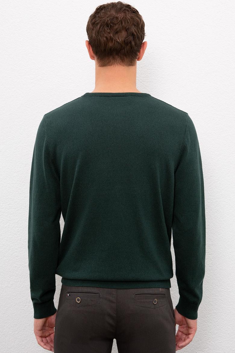 Erkek Yeşil Basic Kazak - 50224779056