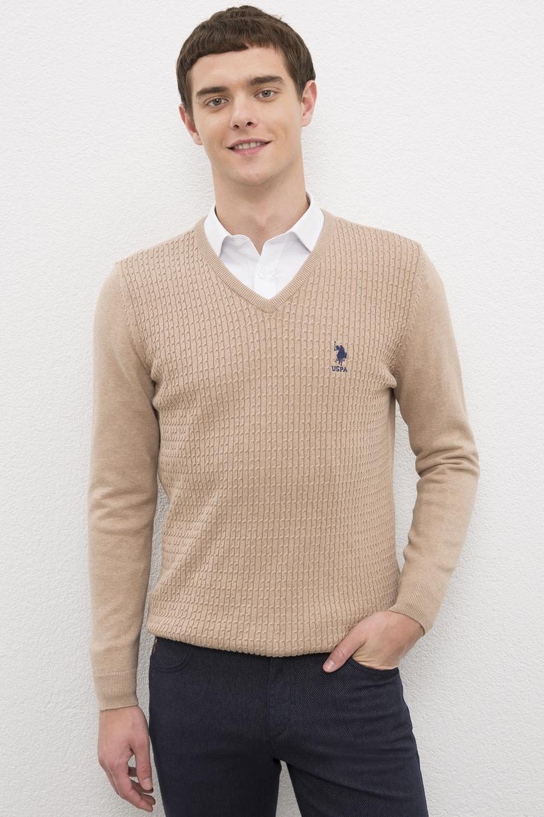 Erkek Camel Melanj Basic Kazak