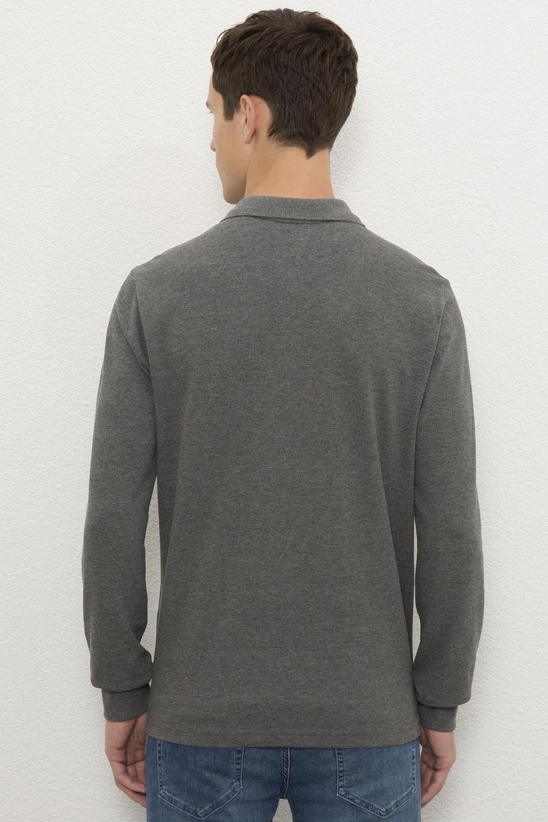 Erkek Antrasit Melanj Basic Sweatshirt - 50225344032