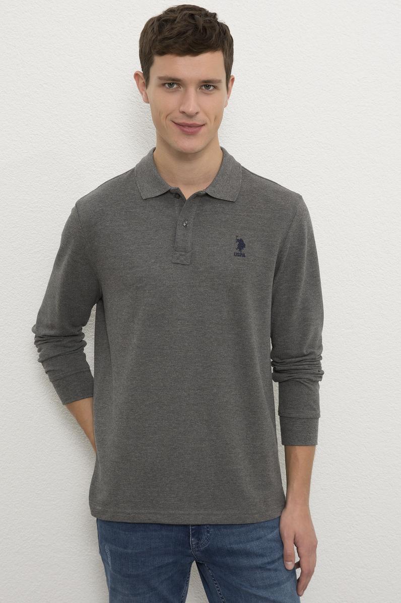 Erkek Antrasit Melanj Basic Sweatshirt