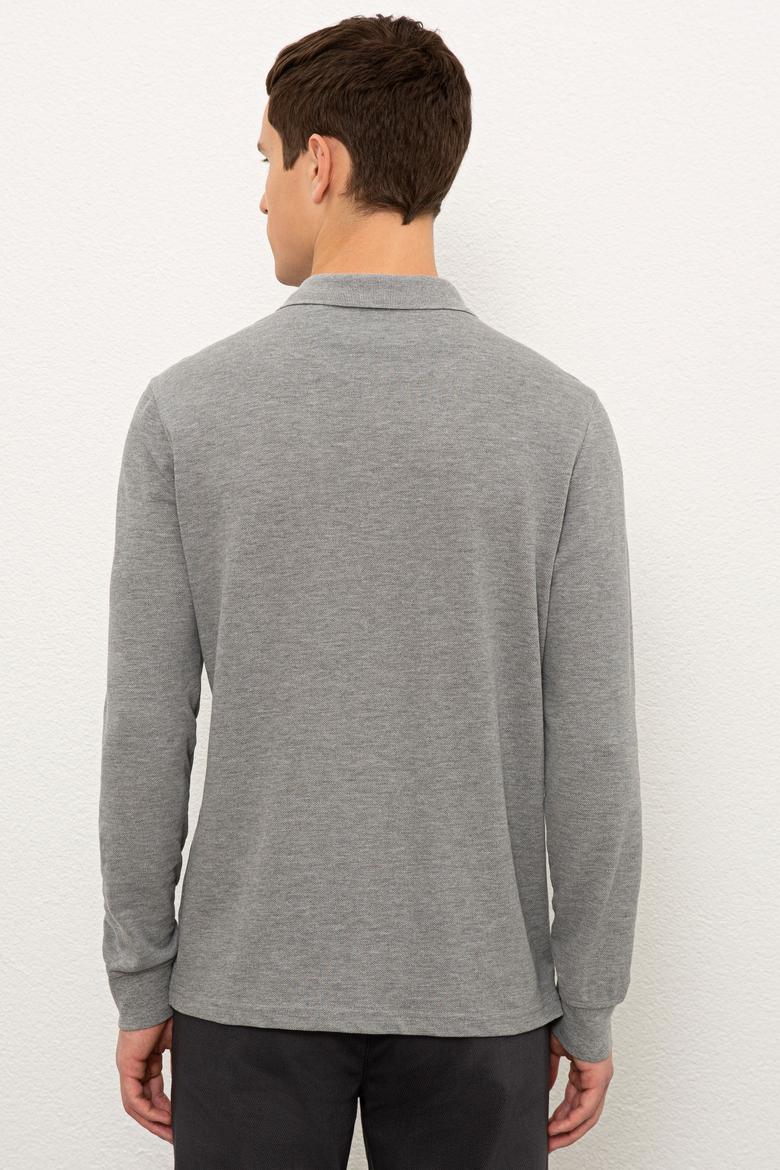 Erkek Gri Melanj Basic Sweatshirt - 50225344022