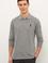 Erkek Gri Melanj Polo Yaka Sweatshirt Basic
