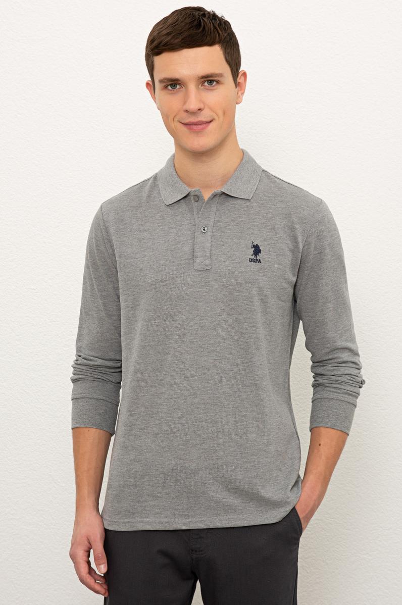 Erkek Gri Melanj Basic Sweatshirt