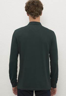 Erkek Koyu Yeşil Polo Yaka Sweatshirt Basic - 50225344146