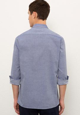 Erkek Lacivert Uzun Kollu Basic Gömlek - 50225382014