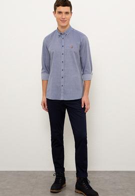 Erkek Lacivert Uzun Kollu Basic Gömlek - 50225382014