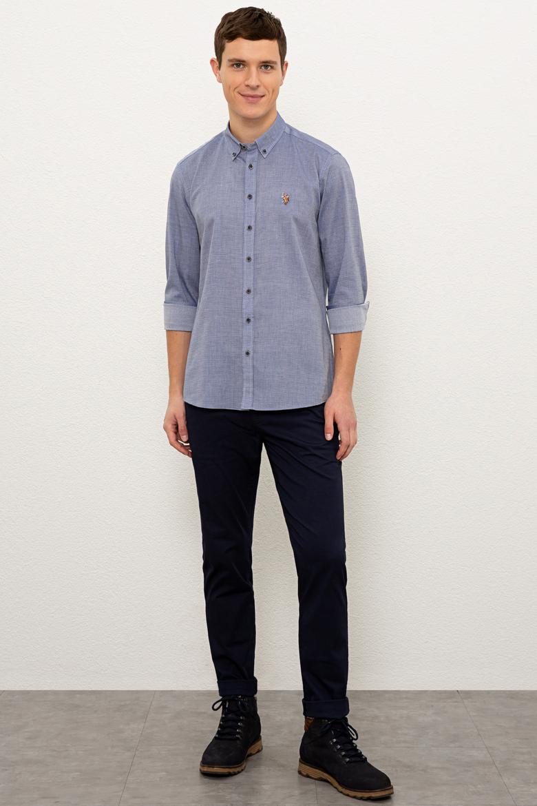 Erkek Lacivert Uzun Kollu Basic Gömlek - 50225382014