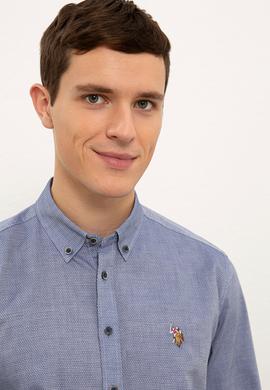 Erkek Lacivert Uzun Kollu Basic Gömlek - 50225382014