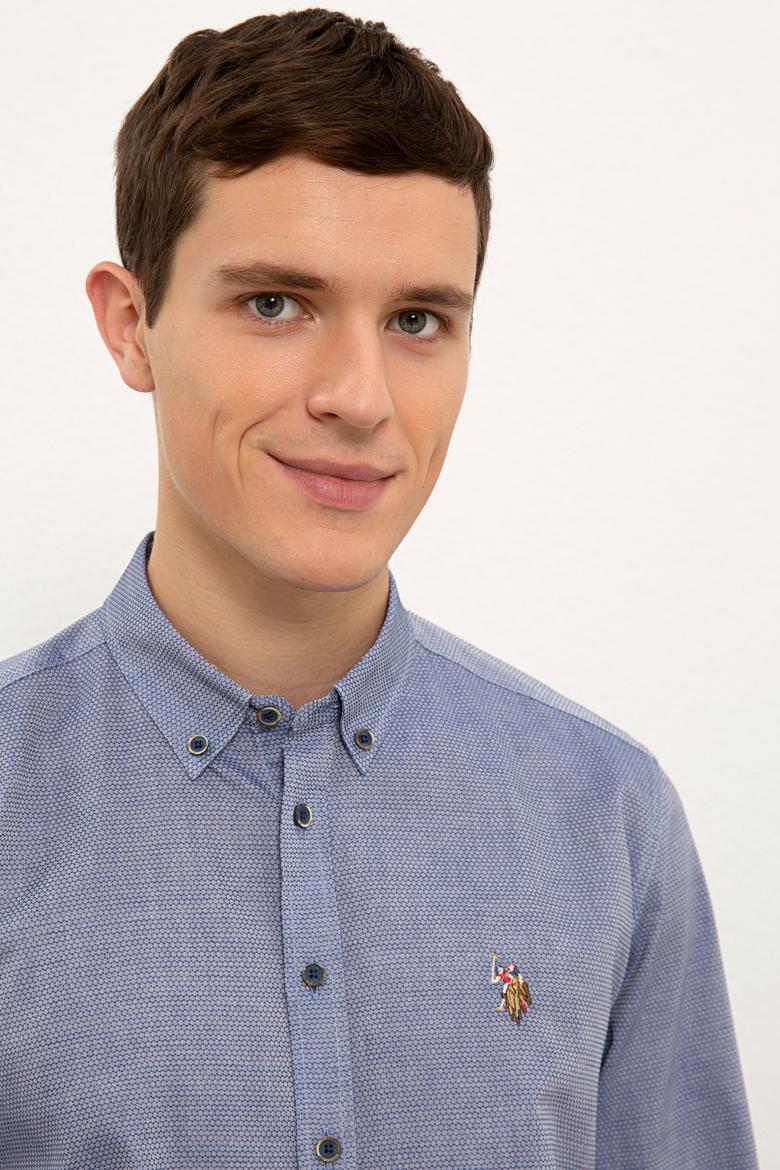 Erkek Lacivert Uzun Kollu Basic Gömlek - 50225382014