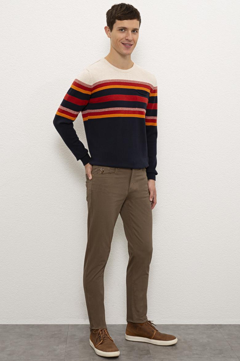 Erkek Kahverengi Kanvas Pantolon - 50225579088