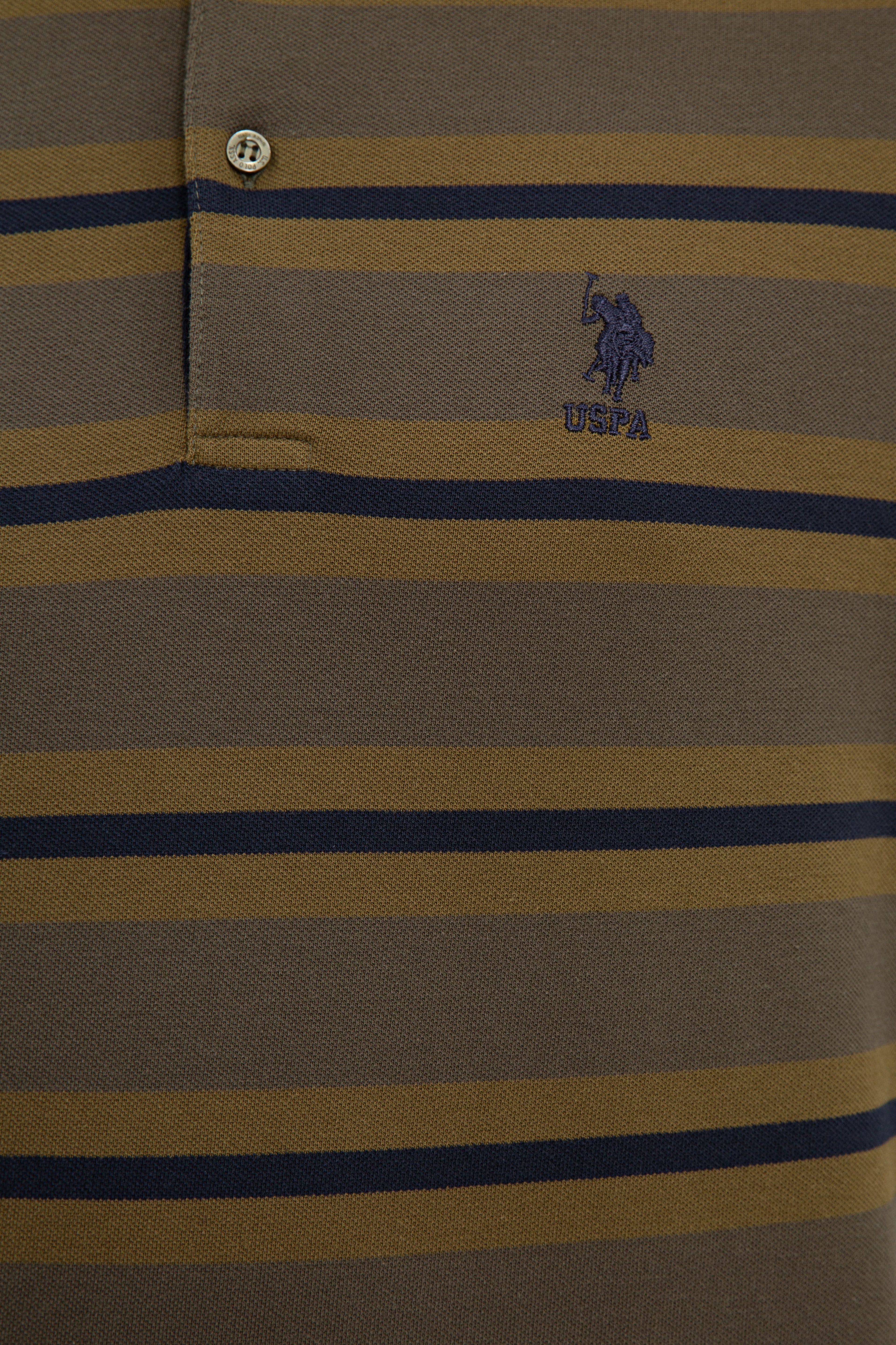 Erkek Koyu Haki Polo Yaka Sweatshirt - Image 5