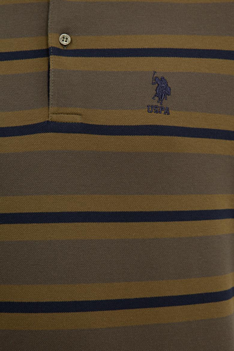 Erkek Koyu Haki Polo Yaka Sweatshirt - 50225480016