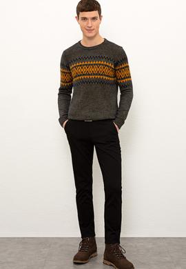 Erkek Siyah Kanvas Pantolon - 50206385024