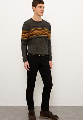 Erkek Siyah Kanvas Pantolon - 50206385024