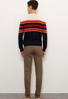 Erkek Kahverengi Kanvas Pantolon - 50225579088