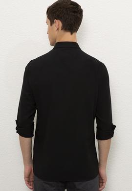 Erkek Siyah Uzun Kollu Basic Gömlek - 50226216022