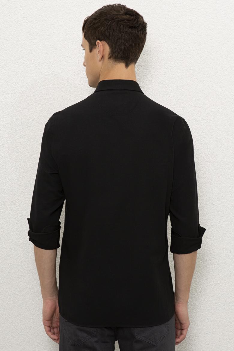 Erkek Siyah Uzun Kollu Basic Gömlek - 50226216022