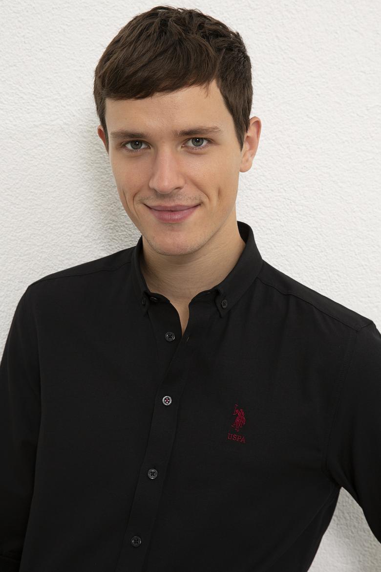 Erkek Siyah Uzun Kollu Basic Gömlek - 50226216022