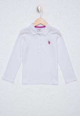 Çocuk Polo Yaka Beyaz Basic Sweatshirt - 50226154081