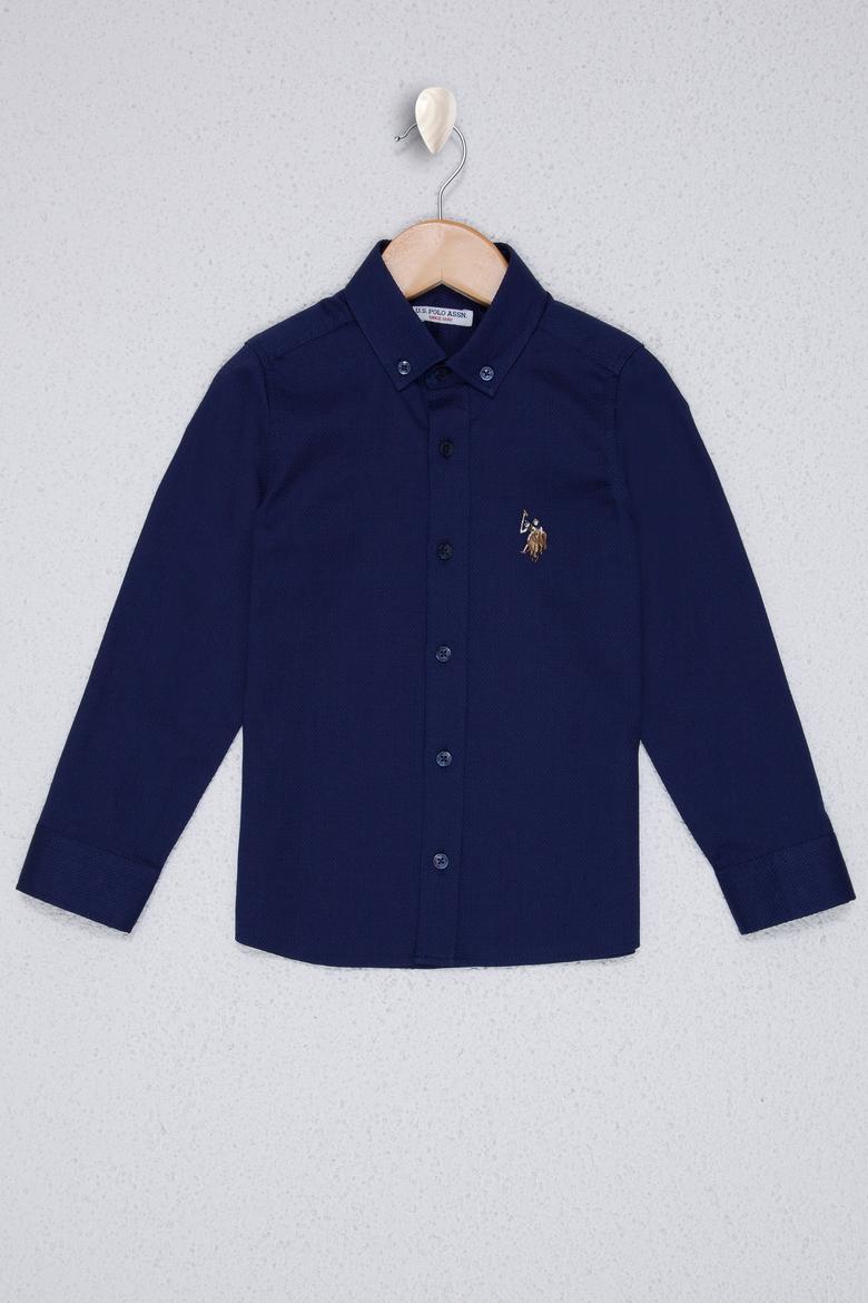 Erkek Çocuk Lacivert Gömlek Uzunkol