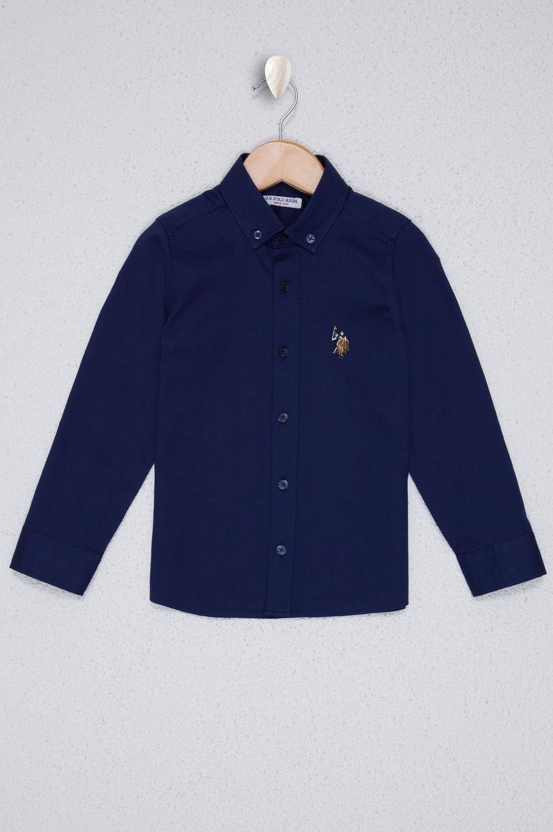 Erkek Çocuk Lacivert Gömlek Uzunkol