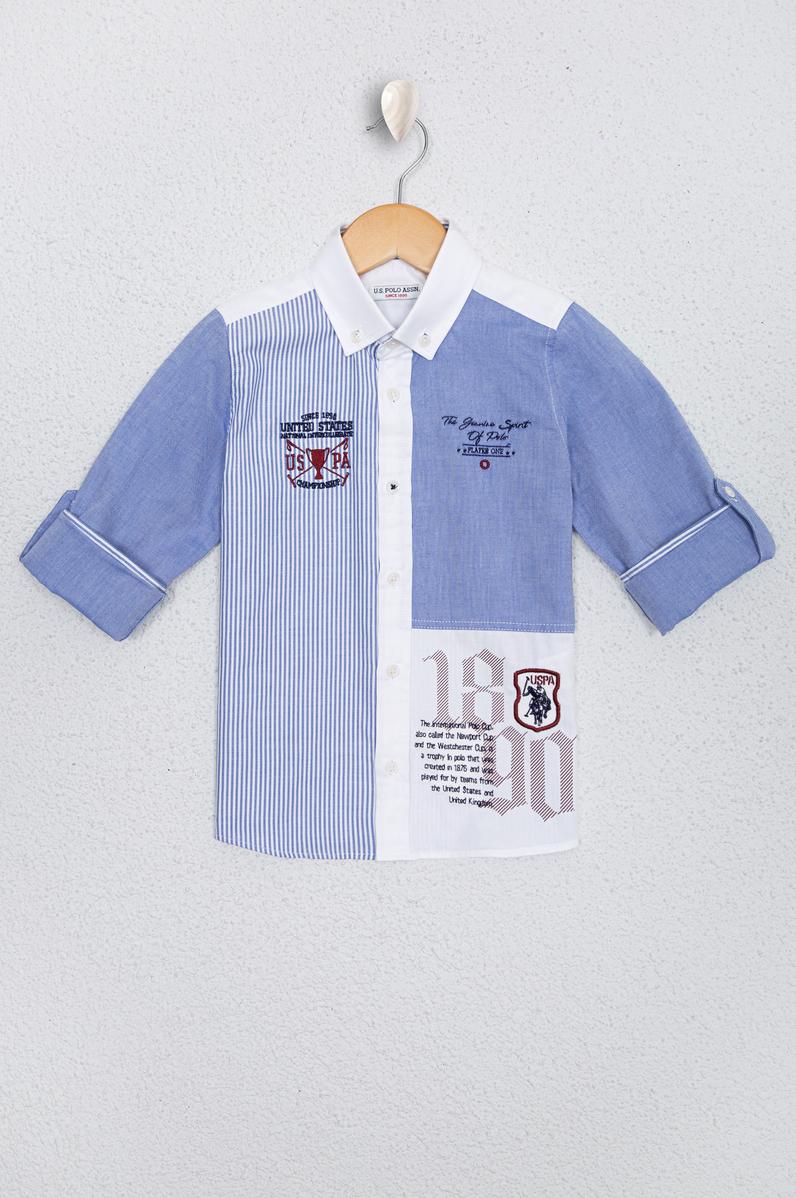 Erkek Çocuk Mavi Gömlek Uzunkol