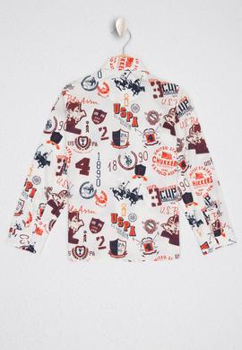 Erkek Çocuk Ekru Uzun Kollu Gömlek - 50226497006