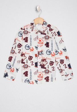 Erkek Çocuk Ekru Uzun Kollu Gömlek - 50226497006