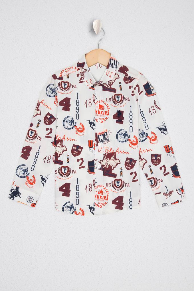 Erkek Çocuk Ekru Uzun Kollu Gömlek