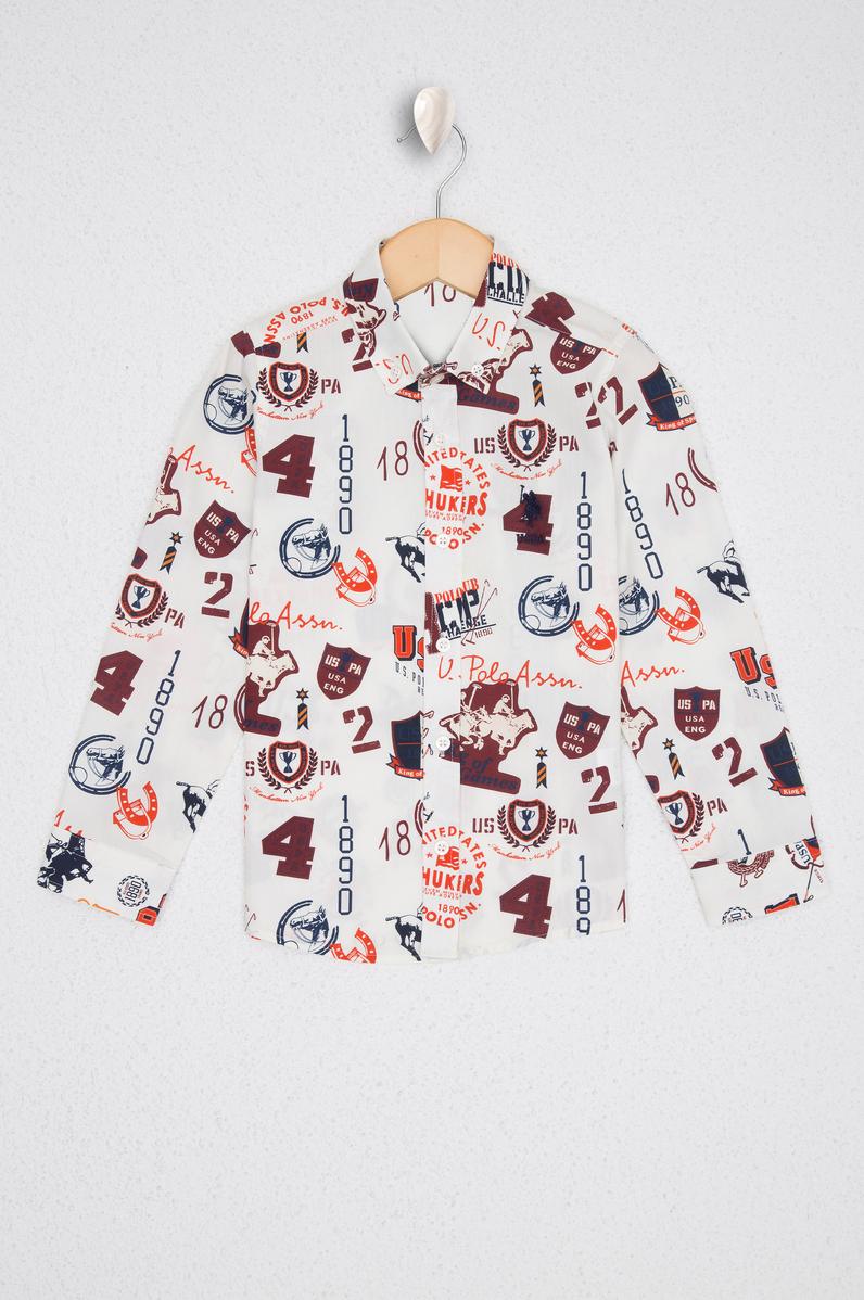 Erkek Çocuk Ekru Uzun Kollu Gömlek